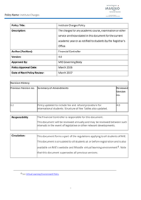 Institute Charges Policy